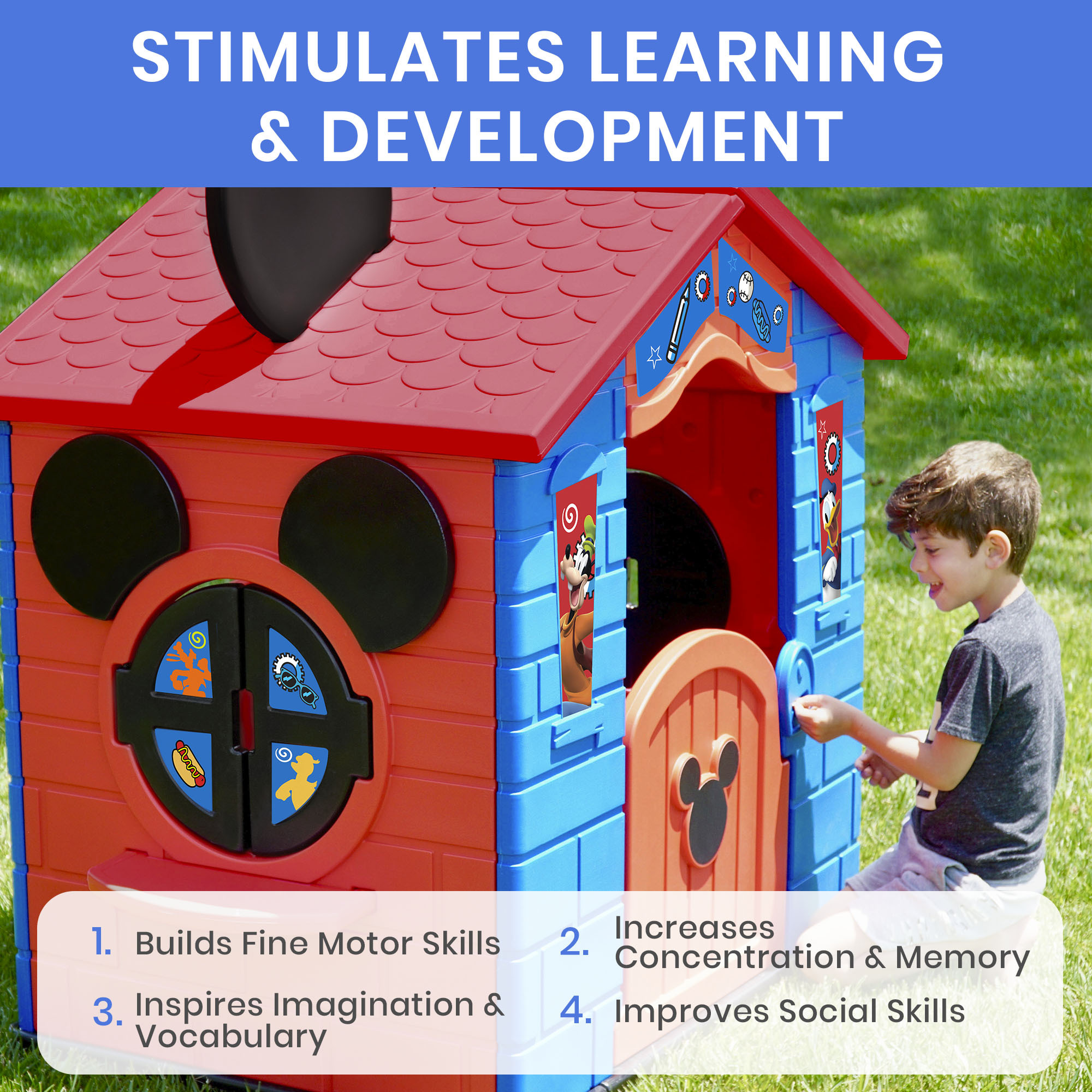ミッキーハウス Mickey Mouse Plastic Indoor/Outdoor Playhouse - Delta Children